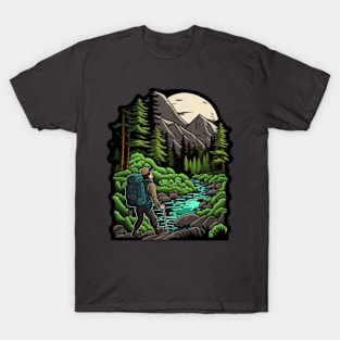 Hiking Cartoon Design - Buy and Plant a Tree T-Shirt